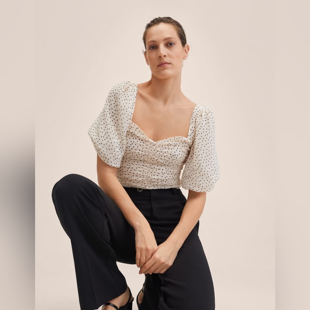 Chiffon polka-dots blouse